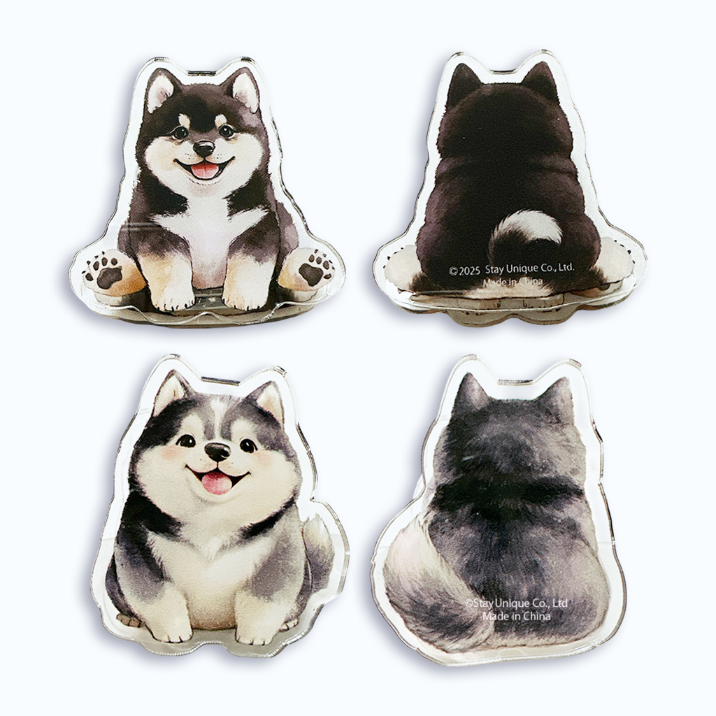 マグネット入り🧲両面わんこ🐶クリップ(4個セット)