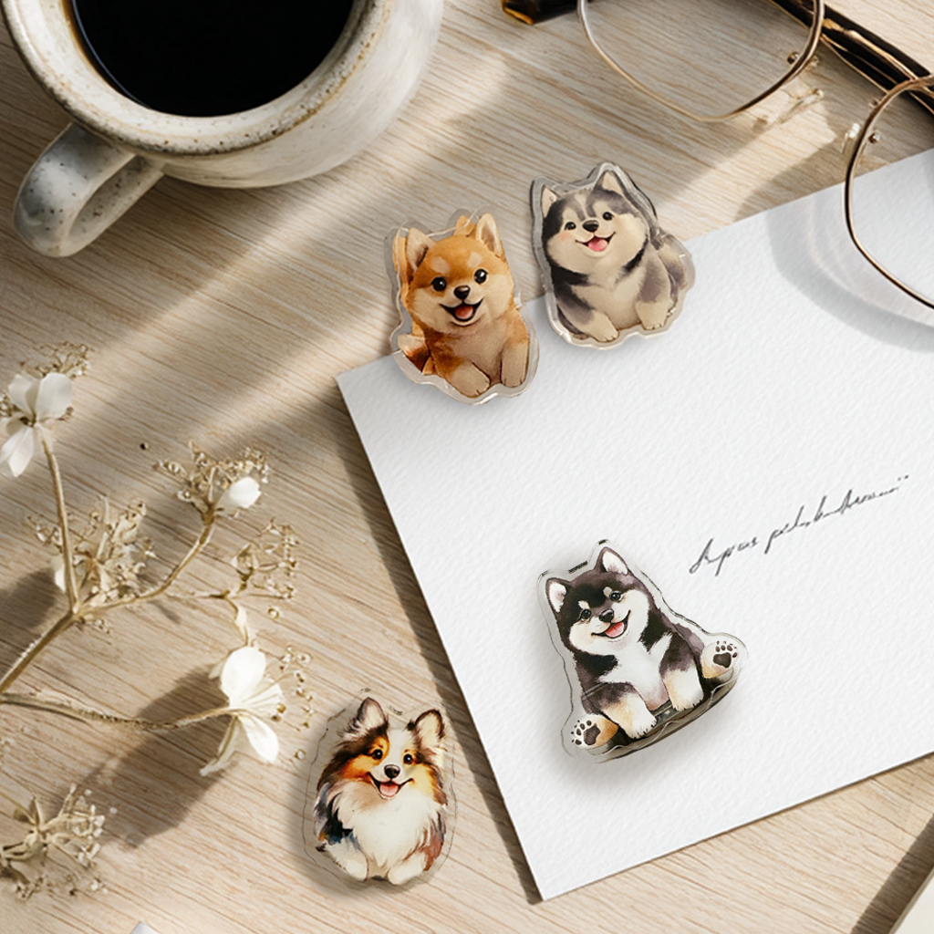 マグネット入り🧲両面わんこ🐶クリップ（4個セット）