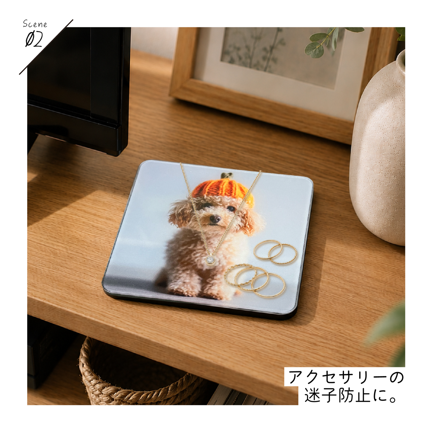 👑ふわふわワンちゃんのかぼちゃ帽子コースター