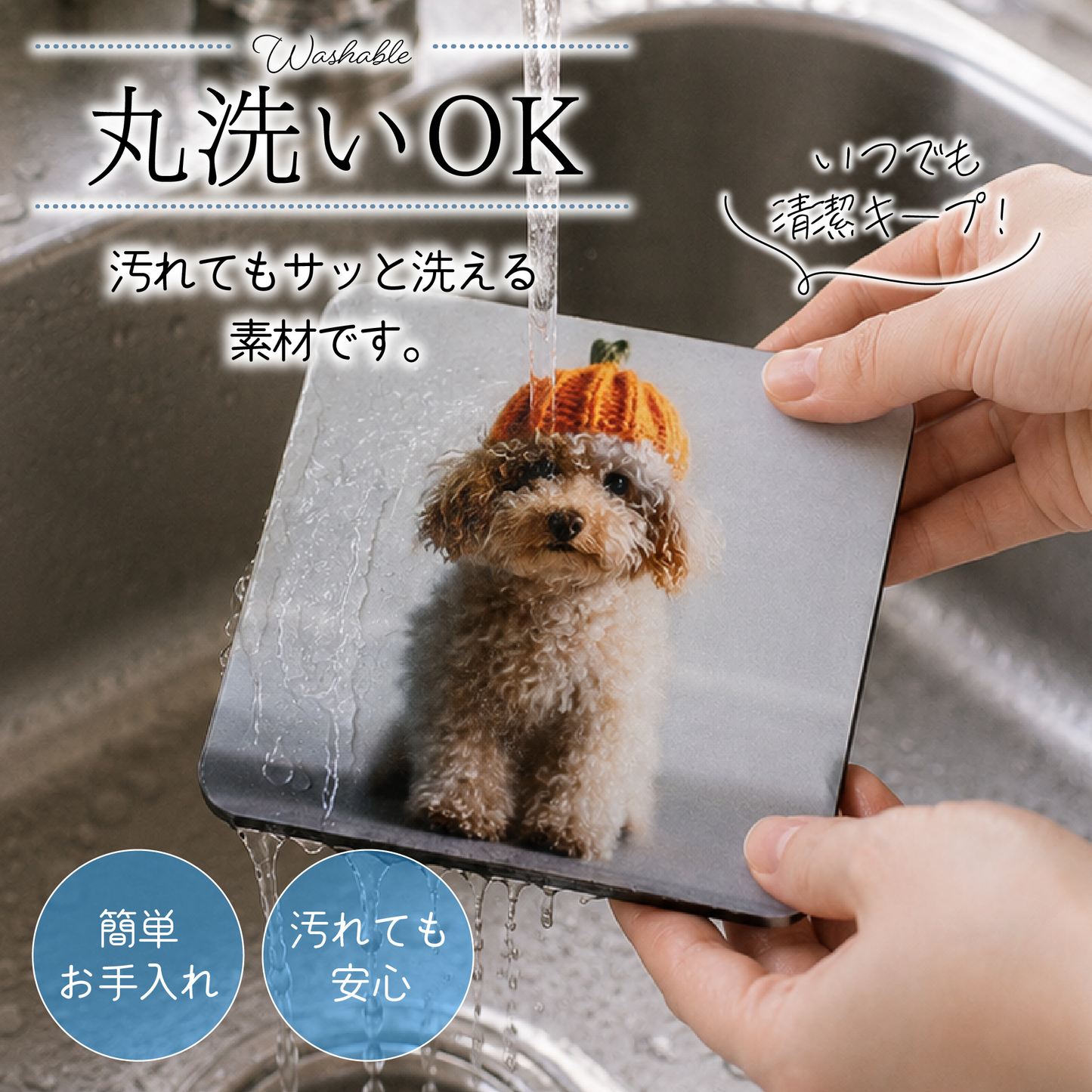 👑ふわふわワンちゃんのかぼちゃ帽子コースター