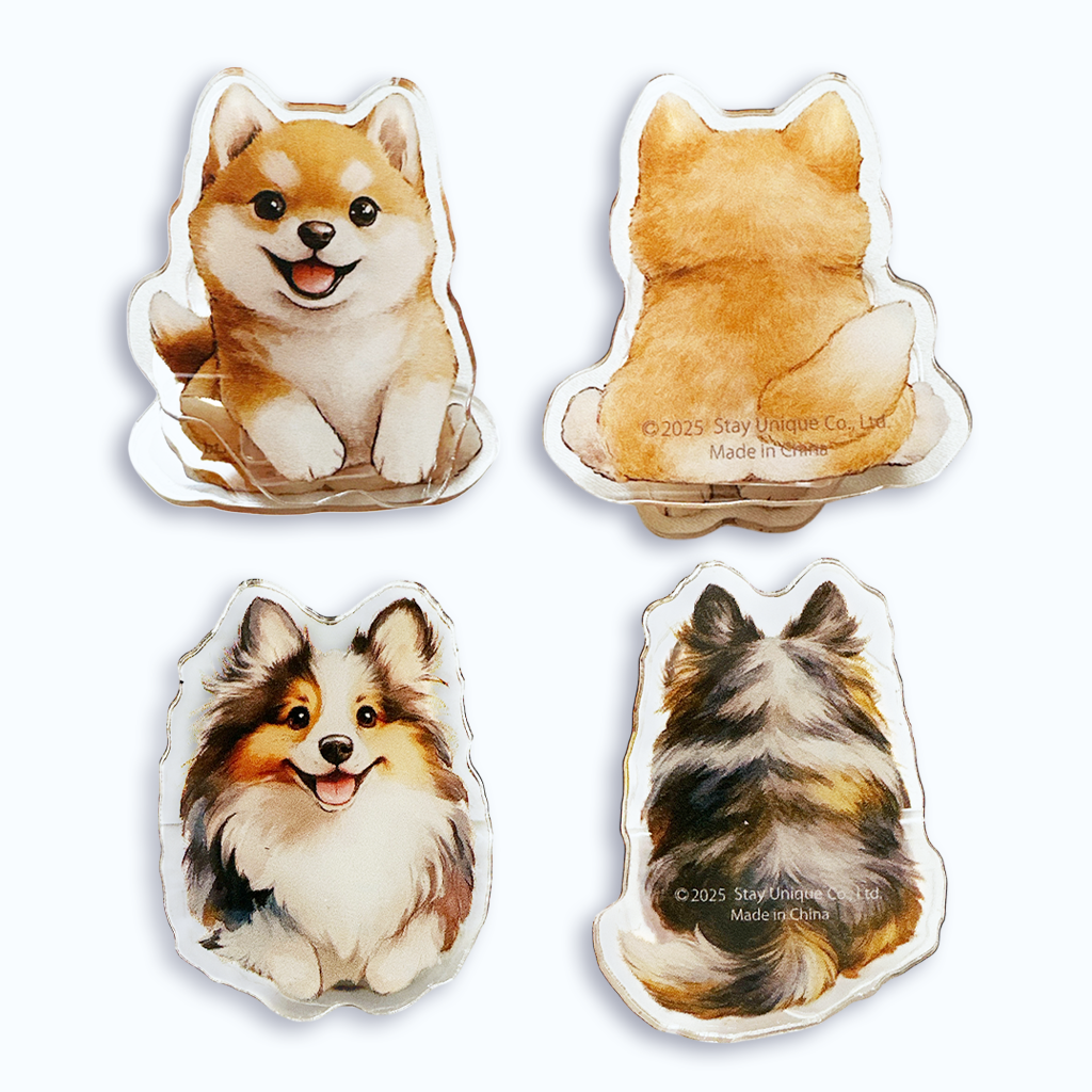 マグネット入り🧲両面わんこ🐶クリップ（4個セット）